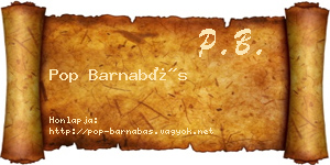 Pop Barnabás névjegykártya